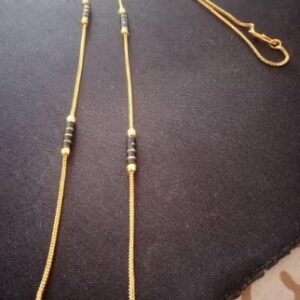 Private Label Jewar MAndi New Stylish Gold Plated Chain Black Meena Work