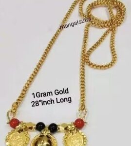Private Label 1Gram Gold Plated 30 Long South Indian MANGALSUTRA with Thali vati Long vaati mangalsutra