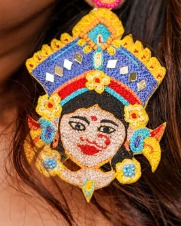 Private Label Durga 2 0 Blue Handmade Beaded Earrings