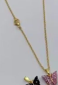 Private Label Butterfly shape pendant chain necklace for women and girls