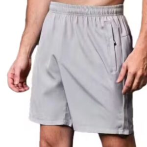 Private Label Men s Solid Grey Sports Shorts with Side Zip Pocket Lightweight Comfortable Size L