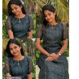 Private Label Women Fashion Kota Checks Kurti For Daily Wear LIGHT GREEN COLOUR size S