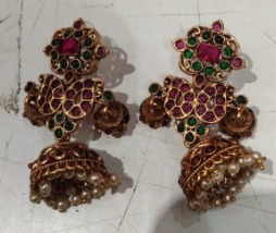 Private Label Jhumki White Crystal Beats for Women s and Girls