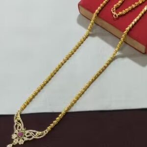 Private Label AD Daimond Chandrmukhi chain mangalsutra Gold Colour