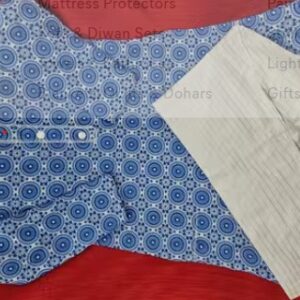 Private Label circle print kurti pant sky blue color Size XL