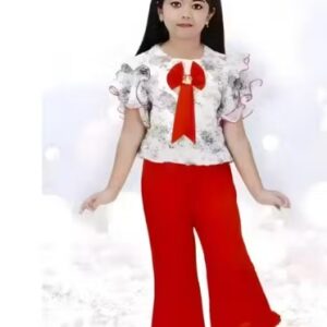 Private Label NEW SYAM Modern Stylish Girls Top Bottom Sets red and white size 3 months