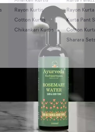 AYURVEDA RUCHIPARMPARA Goodness Rosemary Water Spray For Hair Growth 100 ml Hair Spray for Regrowth Rosemary Hair Mist Adds Shine Helps Reduce Hairfall Strengthens Hair Suitable For All Hair Types