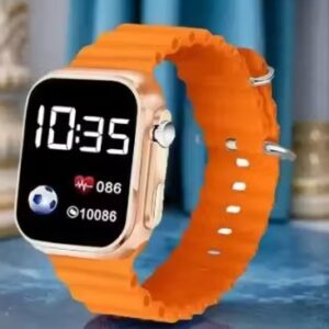 Private Label Ultra Watch For Kids Trending Smart LED Display Ultra Watch orange colour