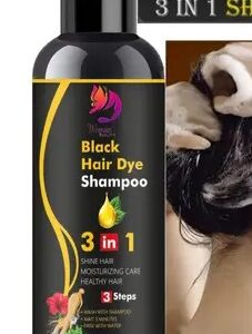 Woman Beauty Black Dye Hair Shampoo 3 In 1 Quality For Strong Hair Softening Shampoo100 ml