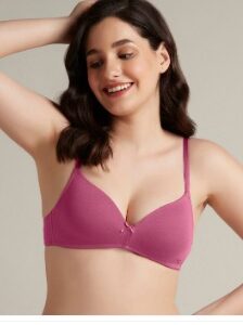 Private Label LIGHT Padded Smooth Style T Shirt Bra PINK COLOUR SIZE 38