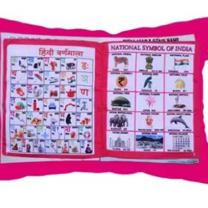 Private Label Learning Pillow Book Kids with English and Hindi Languages Alphabet Numbers Animal Names Interactive Velvet Learning Cushion Cloth Book for Baby Children
