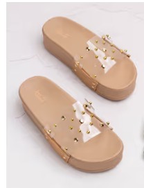 Inc 5 Womens Beige Transparent Round Toe Ethnic Slip On SandalsWomens Beige Transparent Round Toe Ethnic Slip On Sandals size 36