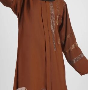 Ovais Abaya Collection SAIMA ZIPPER ABAYA MOCHA colour BROWN size XXL