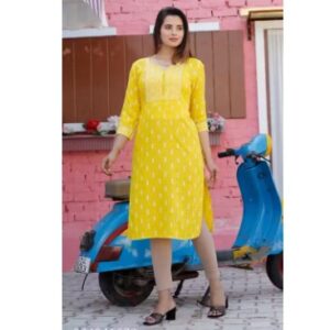 Private Label premium kurti for women Colour Yellow Size Xxl