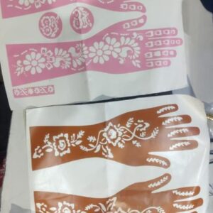 Private Label Full Hand Mehndi Stencil Design Full Hand Set Easy to use in just 4 Steps set of 4