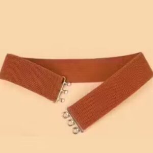 Private Label Buckle Skinny Stretch Adjustable Waist Belt Stylish Design Ladies BROWN COLOUR