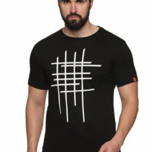 Private Label Printed Men Round Neck Black T shirt colour black size XXL