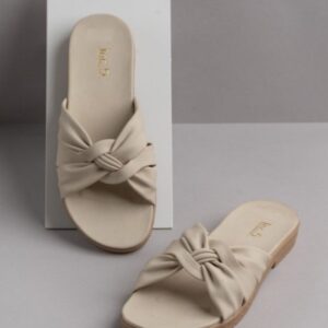 Inc 5 Women Open Toe Flats with Bows colour cream size 38