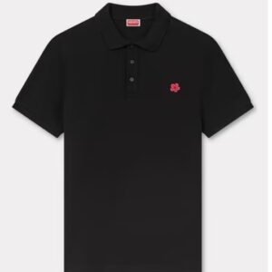 KENZO Men Flower Embroidered Slim Fit Polo T Shirt colour black size M