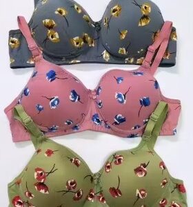Private Label Floral Printed Bra Combo Pack Of 3 multicolour Size 34 85