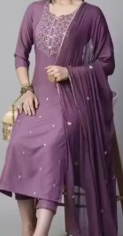 Private Label Charvi Pretty Women Kurta Sets Size XXl Purple