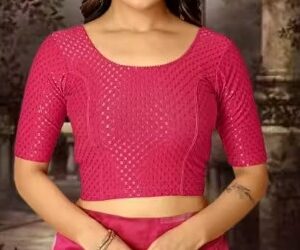 Private Label Party Wear New Collection Printed Blouse For Womens Colour Pink Size XL