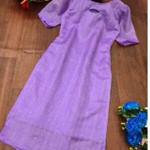 Private Label Daily Wear Luxurious Embroidered Heavy Net Kurtis with Sequins and Lining for Women Colour Purple Size Xs