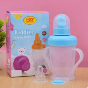 Private Label lastic Sippy Cup with Soft Silicone Spout BPA Free Baby Feeding Bottles 300ml Blue