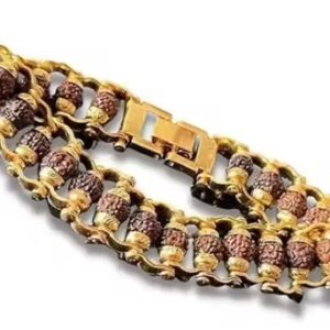 Private LabelGOLD PLATED RUDRAKSH BRESLATE RAKHI GOLDN COLOR