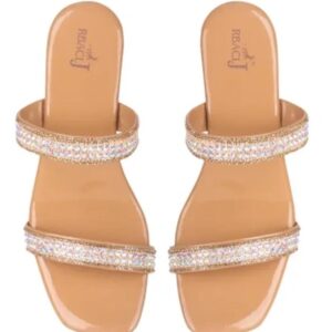 Private Label Women Ladies Block High Heel Sandal size 6 skin colour