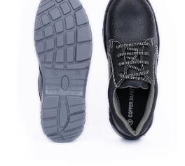 Coffer 1157 Steel Toe Safety Shoe Leather Upper PU Sole Heat Water AND Acid Resistant Anti Static Size 42 black