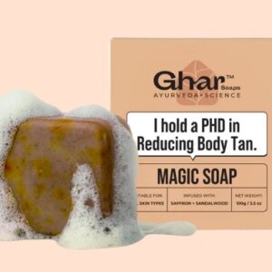 GHAR Magic Soap Sandal Wood and Saffron Soap 100gm