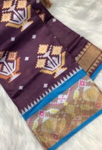 Private Label WINE POCHAMPALLY PRINTED DOLA SILK SAREE MULTI COLOUR