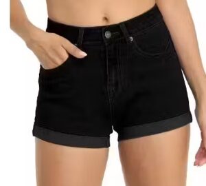 Aahwan TRENDY WOMEN DENIM SHORTS KNICKER Black SHORTS SET OF 1 Black Size 34