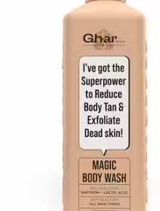 Ghar Magic De Tan Exfoliating Body Wash with Saffron Lactic Acid 250ml