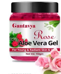 Gantavya Naturals Pure Aloe Vera Rose Gel skin and hair 150 gm