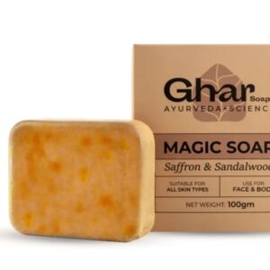 GHAR MAGIC SOAP SANDAL WOOD AND SAFFRON SOAP 25 GM