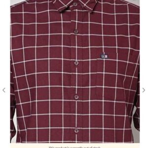 ARROW Men Checked Manhattan Slim Fit Shirt with Patch Pocket COLOUR RE SIZE 38