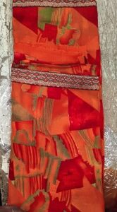 Satrani ORANGE PRINTED SAREE