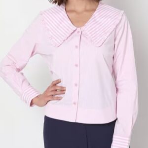 VERO MODA Striped Buttoned Up Shirt size M PINK COLOUR