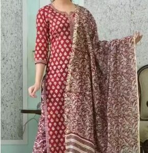 Private Label Maira Trendy Kurta Set Size M kurti pant and dupatta set multicolour