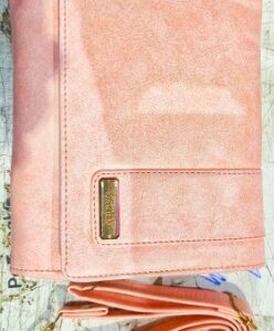 Private Label Rose Pink Hand Clutch for Women Medium Size Ladies Handbag