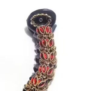 Private Label Red Kundan Banana Clip colour malti pack of 1