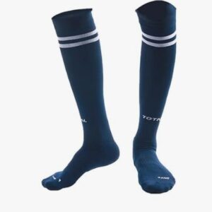 Total nee Length Sports Socks for Football Soccer And More Durable Polyester Blend Long Socks Colour Navy Blue Size M