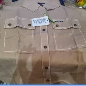 Private Label Big Size Plus Size Extra Large Designer Cargo Double Pocket Casual and Partywear Khakhi Cargo Double Pocket Shirt For Men size XL