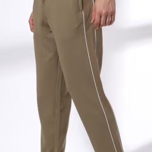 TEAMSPIRIT Men Straight Fit Track Pant brown color size L