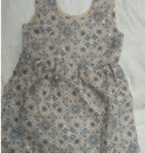 Akkadbakkad Blue Flower Cotton Printed Dress colour blue size 6 to 12 month and 1 to 2 year