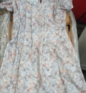 Akkadbakkad pleat self frock Cotton Printed Dress colour grey size 4 to 6 year and 8 to 10 year