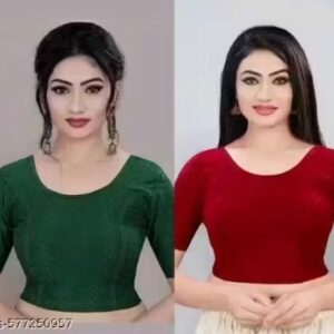 Private Label Dobby Comfortable Blouse 2Pes Set color green and purpel