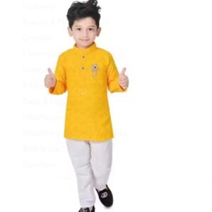 Private Label Premium Quality Kurta Pajama For Boys Up To 4 5 Years Yellow